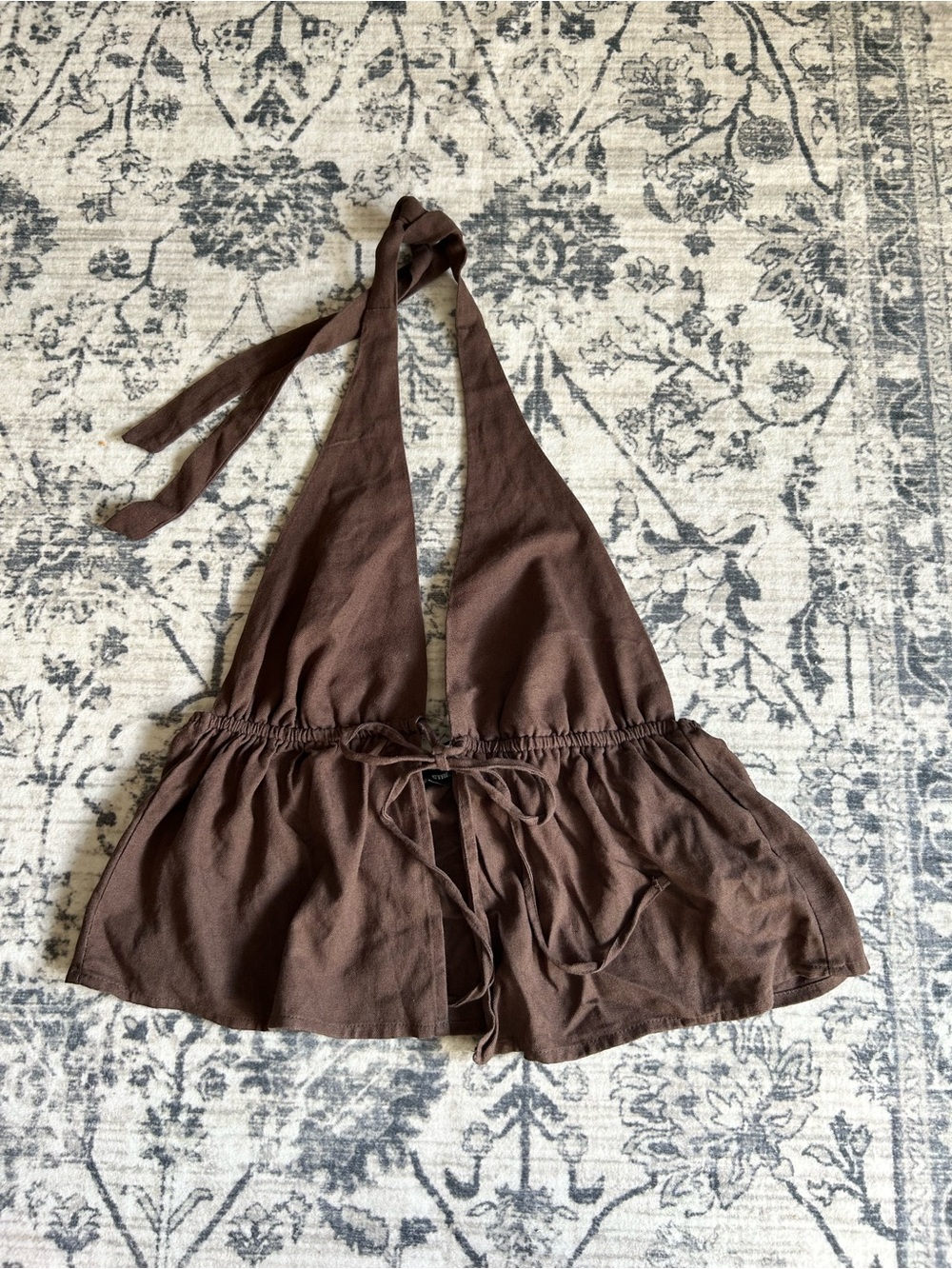Women’s Brown Halter Tie-Front Shorts